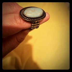 Turquoise and bronze one size fits all ring new